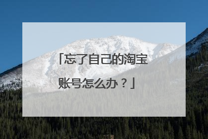 忘了自己的淘宝账号怎么办?