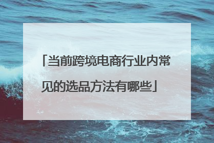 当前跨境电商行业内常见的选品方法有哪些