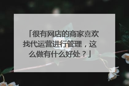 很有网店的商家喜欢找代运营进行管理,这么做有什么好处?