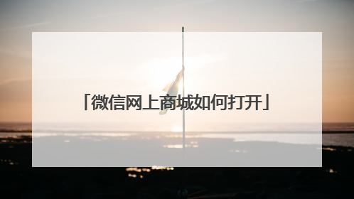 微信网上商城如何打开
