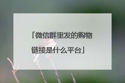 微信群里发的购物链接是什么平台