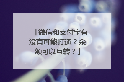 微信和支付宝有没有可能打通?余额可以互转?