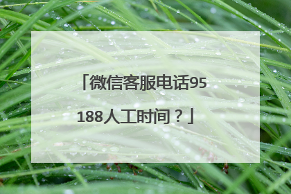 微信客服电话95188人工时间？