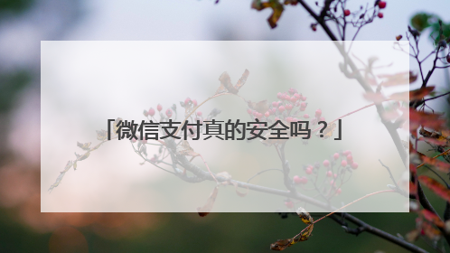微信支付真的安全吗?