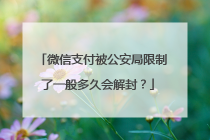 微信支付被公安局限制了一般多久会解封？