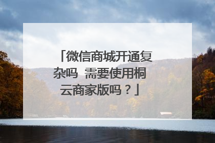 微信商城开通复杂吗 需要使用桐云商家版吗？