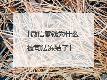 微信零钱为什么被司法冻结了
