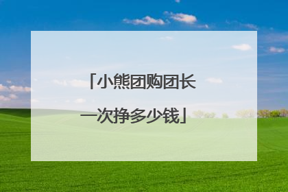 小熊团购团长一次挣多少钱