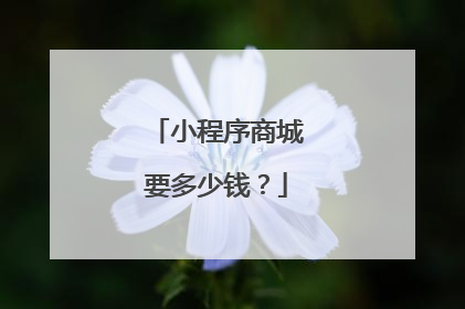 小程序商城要多少钱？