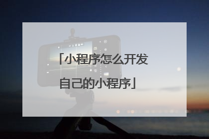 小程序怎么开发自己的小程序