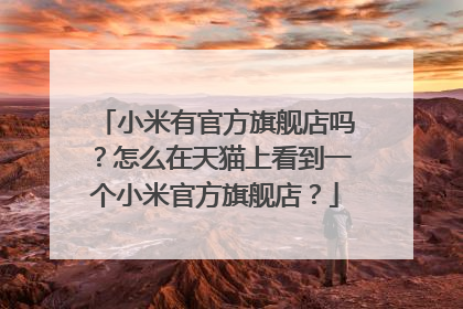 小米有官方旗舰店吗?怎么在天猫上看到一个小米官方旗舰店?