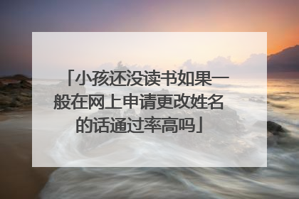小孩还没读书如果一般在网上申请更改姓名的话通过率高吗