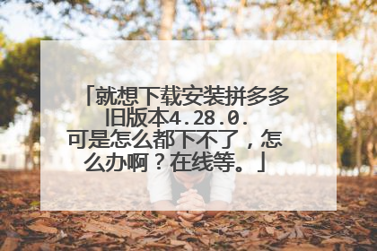 就想下载安装拼多多旧版本4.28.0.可是怎么都下不了,怎么办啊?在线等。