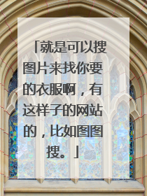 就是可以搜图片来找你要的衣服啊，有这样子的网站的，比如图图搜。