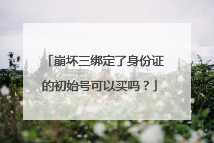 崩坏三绑定了身份证的初始号可以买吗?