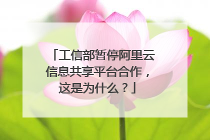工信部暂停阿里云信息共享平台合作,这是为什么?