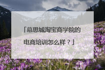 幕思城淘宝商学院的电商培训怎么样？