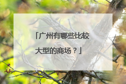 广州有哪些比较大型的商场？