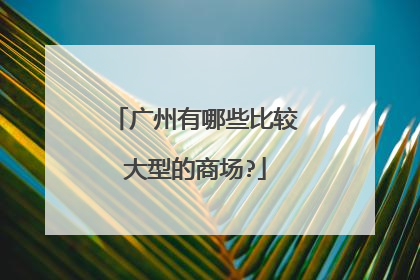 广州有哪些比较大型的商场?