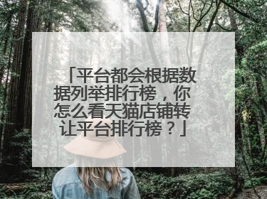 平台都会根据数据列举排行榜,你怎么看天猫店铺转让平台排行榜?