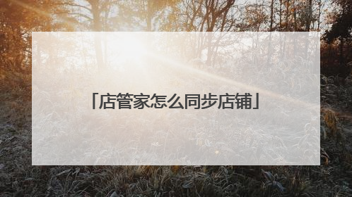 店管家怎么同步店铺