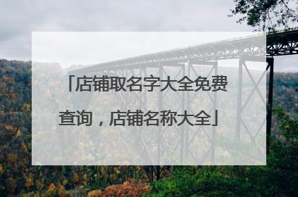店铺取名字大全免费查询，店铺名称大全