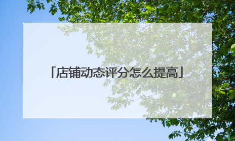 店铺动态评分怎么提高