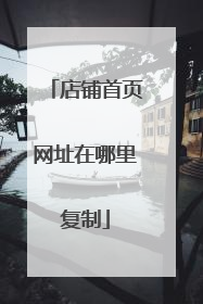 店铺首页网址在哪里复制