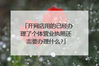 开网店用的已经办理了个体营业执照还需要办理什么?