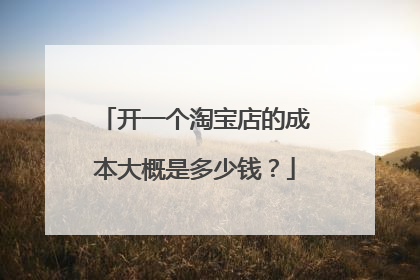 开一个淘宝店的成本大概是多少钱?