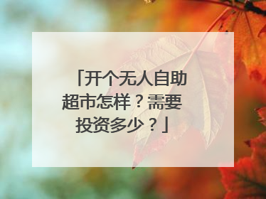开个无人自助超市怎样?需要投资多少?