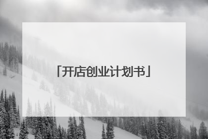 开店创业计划书