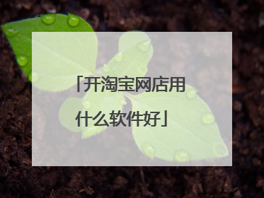 开淘宝网店用什么软件好
