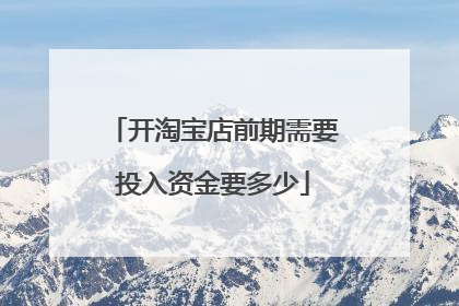 开淘宝店前期需要投入资金要多少