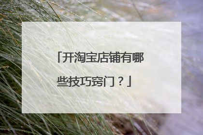 开淘宝店铺有哪些技巧窍门?