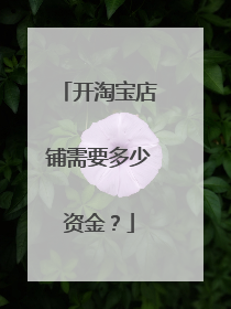 开淘宝店铺需要多少资金?
