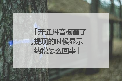 开通抖音橱窗了,提现的时候显示纳税怎么回事