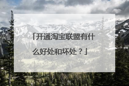 开通淘宝联盟有什么好处和坏处？