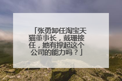 张勇卸任淘宝天猫董事长，戴珊接任，她有撑起这个公司的能力吗？