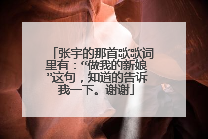 张宇的那首歌歌词里有:“做我的新娘”这句,知道的告诉我一下。谢谢