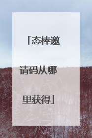 态棒邀请码从哪里获得