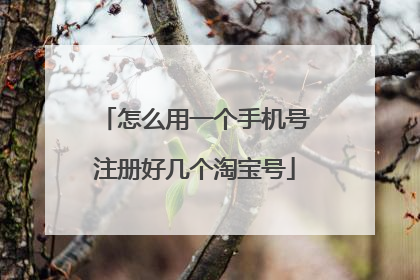 怎么用一个手机号注册好几个淘宝号