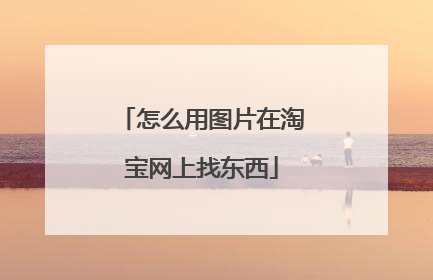 怎么用图片在淘宝网上找东西