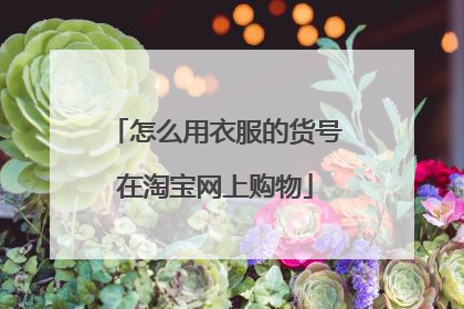 怎么用衣服的货号在淘宝网上购物