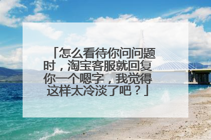 怎么看待你问问题时,淘宝客服就回复你一个嗯字,我觉得这样太冷淡了吧?