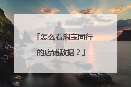 怎么看淘宝同行的店铺数据?