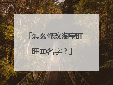 怎么修改淘宝旺旺ID名字?