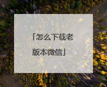 怎么下载老版本微信