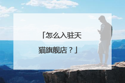 怎么入驻天猫旗舰店?