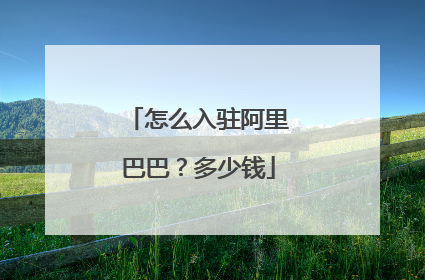 怎么入驻阿里巴巴？多少钱